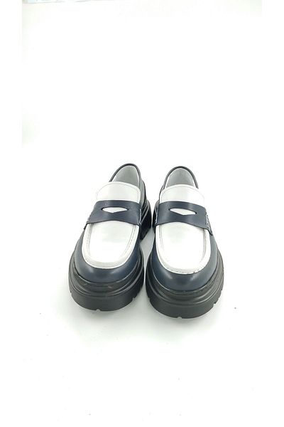 MİLONEK 202413081221   Men's Navy Blue-White Casual Loafer