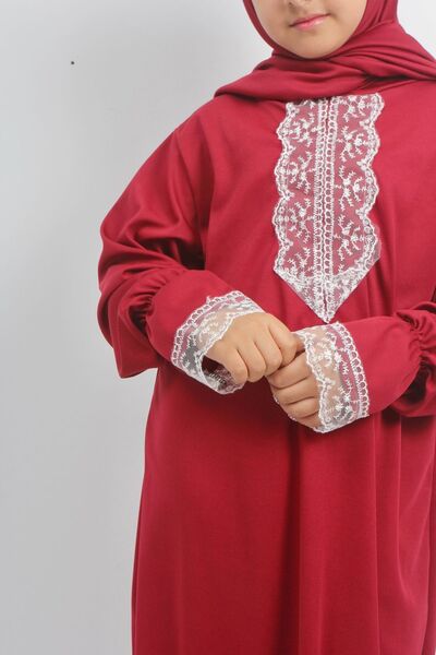 Kutay Collection Mevsimlik Kız Çocuk Orta Boy Şık Namaz Elbisesi, Genç Ferace, Terletmeyen Namaz Kıyafeti