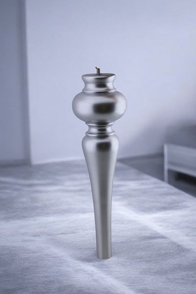 Badem10 Picior de masă de cafea din plastic Drop 42cm Gri argintiu Picior de masă de cafea centrală Picior de masă de cafea combinată Mobilier Picioare de masă 1buc