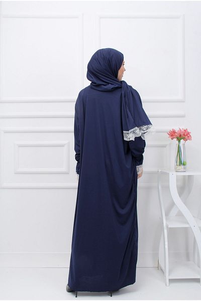 Kutay Collection Seasonal Women's Prayer Dress with Lace and Headscarf - Anti-Sweat Prayer Clothing