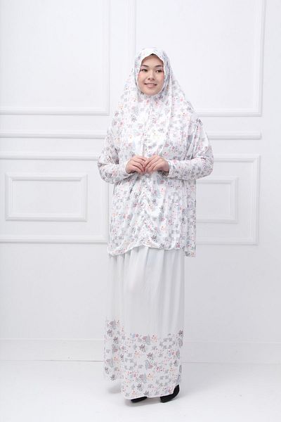 Kutay Collection فستان صلاة نسائي موسمي مزين بغطاء للرأس