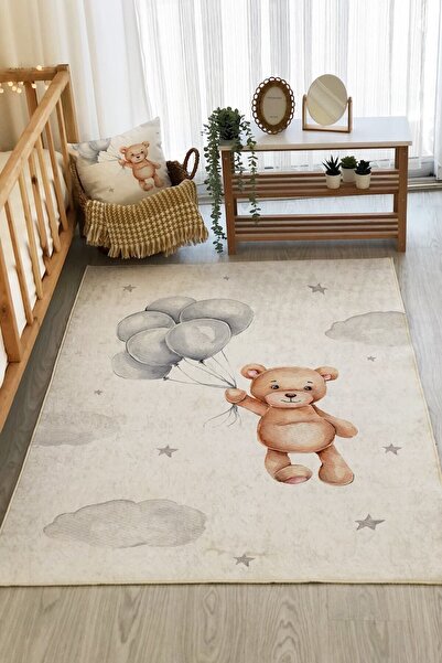 8 mm Thick Balloon Bear Patterned Children's Rug