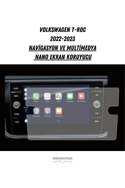 UniqAnatolia Volkswagen T-Roc 8 Inch Navigation 9H Nano Screen Protector