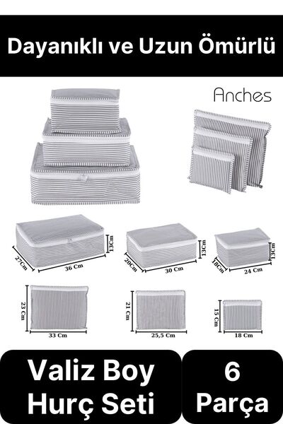 Genel Markalar 6'lı Valiz Bavul Düzenleyici Seyahat Çantası Organizer Hurç Se...