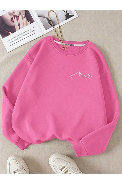 BENROMA Hanorac pentru copii unisex cu gât crew - imprimat Dag