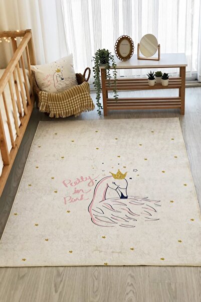 milroma 8 mm Kalınlığında Kuğu Desenli Çocuk Halısı