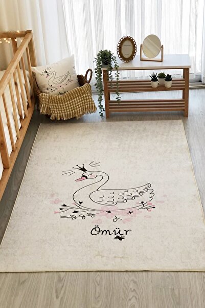 milroma 8 Mm Kalınlığında Kuğu Desenli Çocuk Halısı