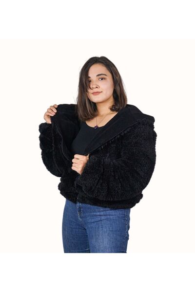 Özgüner Oyuncak Kadın Fermuarlı Peluş Mont (%100 Yerli)
