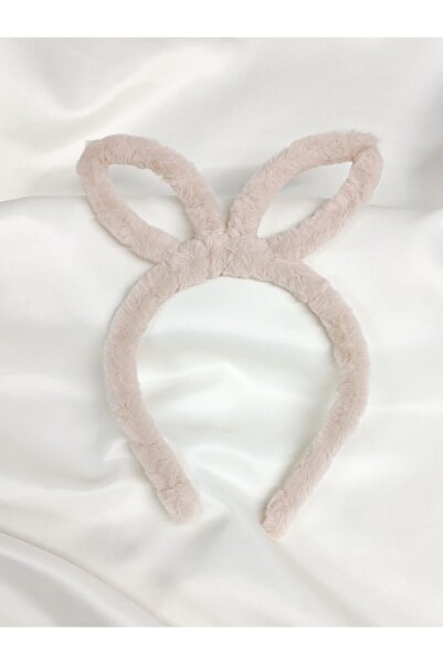 BUTİK İPEK Model de ureche de iepure acoperit cu pluș - Bandă de păr coroană