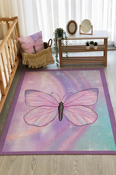 Butterfly Patterned Nursery Rug