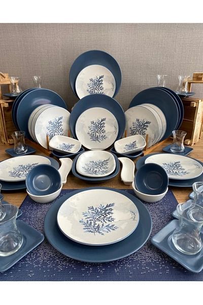 Keramika Lavender Patterned 12 Person Set Breakfast