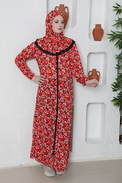 Kutay Collection Βαμβακερό Ολόσωμο Εποχιακό Γυναικείο Προσευχή - Με Κασκόλ