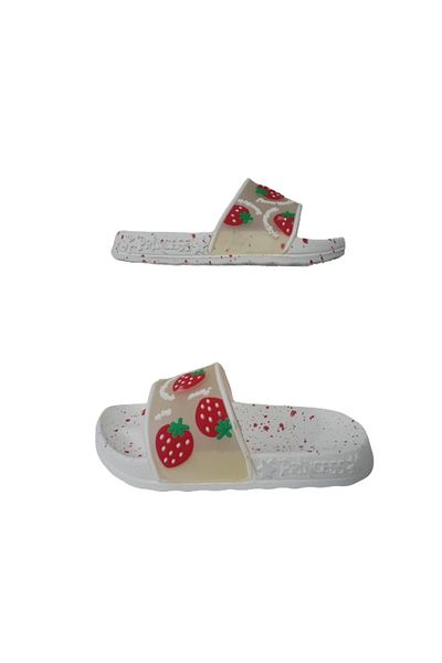 GEZER Gzerr98-031 Papuci cu talpă anti-alunecare, cu model de căpșuni, model pentru fete