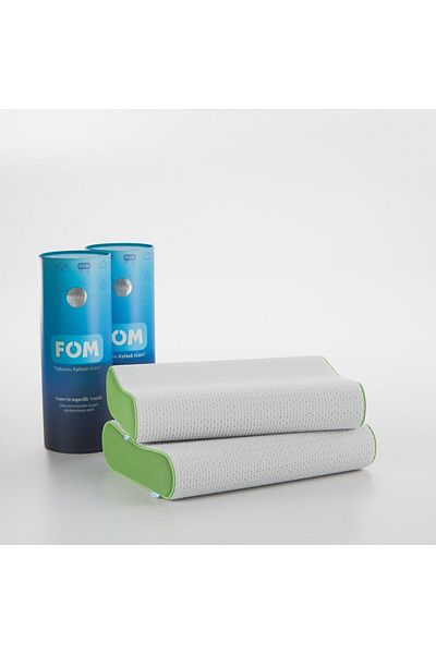 FOM Προσφορά 2 τεμαχίων Flex Orthopedic Sleeping Pillow - Visco Comfort, Full 60x40x14/11, Πράσινο