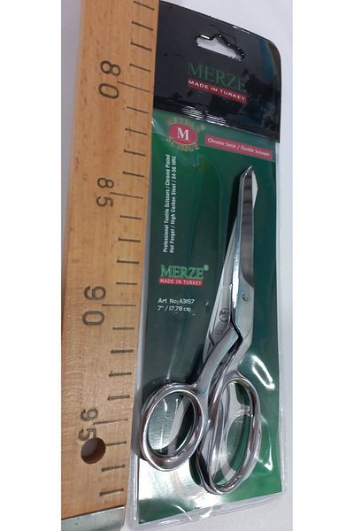 MERZE Chrome Tailor Leather Regula Scissors - No7 Fabric Tailor, 18cm