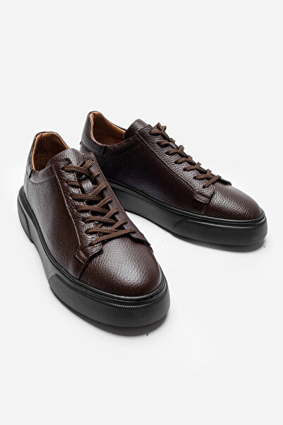 LUSIVE حذاء كاجوال رجالي - بني، 100% جلد طبيعي، مريح للغاية، LUASS25AL0041