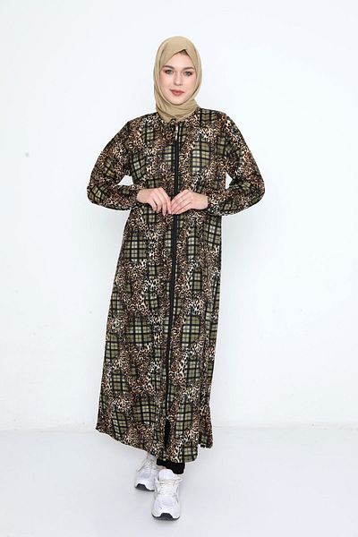 Kutay Collection Εποχιακό φόρεμα προσευχής Hijab με φερμουάρ - Ρούχα κατά του ιδρώτα και ντραπέ Ferace