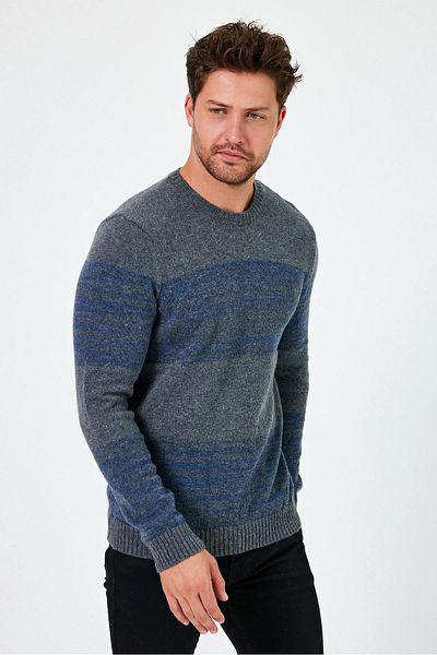 ALEXANDERGARDI Color Blocked Crew Neck Regular Fit Sweater - E24-Eze-02