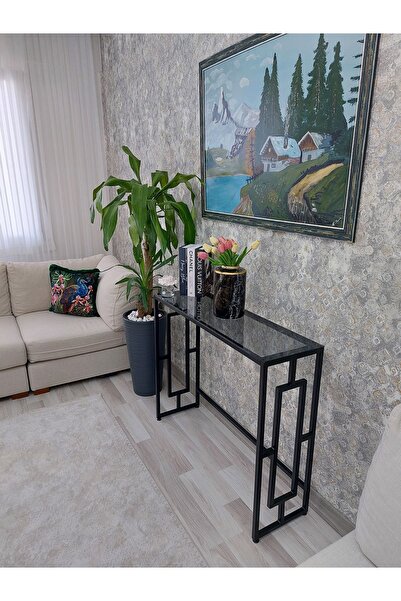 Home Alin Decoration - Metal Dekoratif Dresuar, Konsol Masası Mat Siyah Renk ...