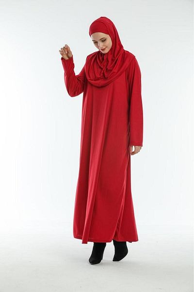 Kutay Collection Women's Prayer Dress - Seasonal, One Piece, with Headscarf, Solid Color - Prayer Clothing and Flowing Ferace