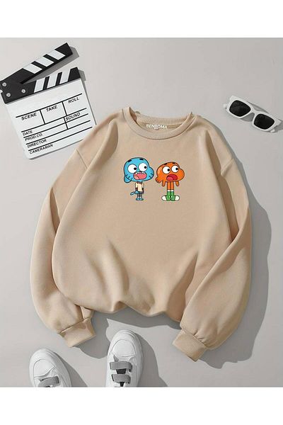 BENROMA Unisex Παιδικό φούτερ - Gumball Printed, Crew Neck