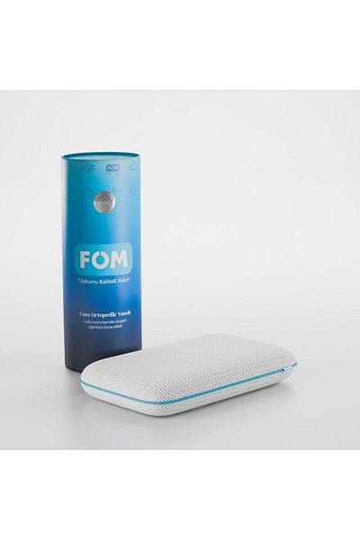 FOM Mini Chubby Visco Sleep and Travel Pillow, Cotton Baby Pillow, 50 X 30 X 10, Light Blue