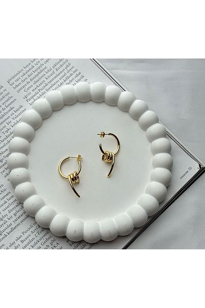 DEMOKAN Thin Hoop Bow Model Women's Steel Earrings