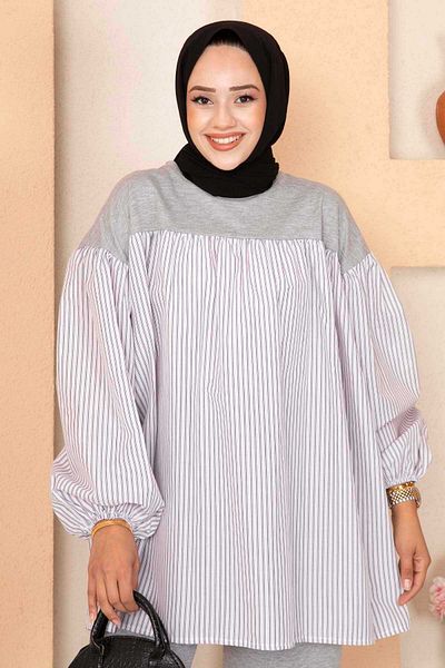 EBRUTESETTÜR Double Set with Balloon Sleeves and Pocket Detail