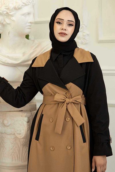 EBRUTESETTÜR Double Color Button Detailed Trench