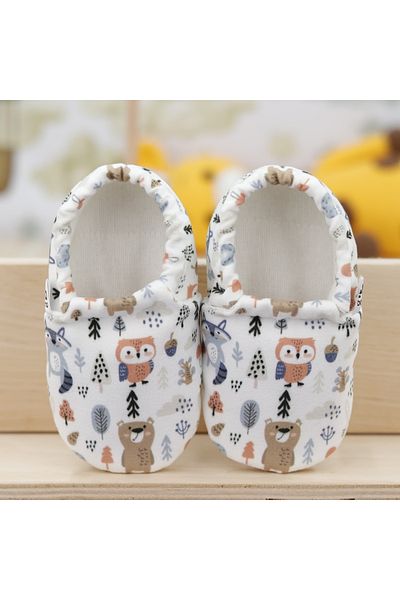 Ella Bonna Non-Slip Sole, Baby Booties, Nursery Shoes Forest Animals, Elephant 2 Pack