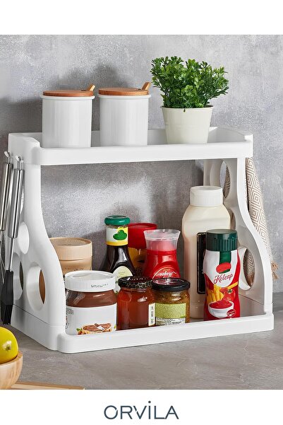 Orvila 2 Katlı Tezgah Üstü Çok Amaçlı Düzenleyici Elegance Organizer Baharatl...