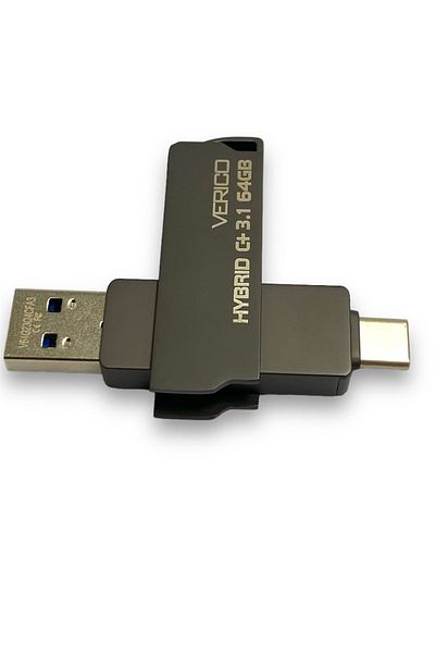 Verico ذاكرة فلاش متوافقة مع Hybrid 3.1 USB من النوع C بسعة 64 جيجابايت بتقنية Akkaya