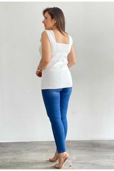 IŞILDA FASHION Women's Clothing Plus size 60 cm length Square Collar Knitwear Athlete Blouse