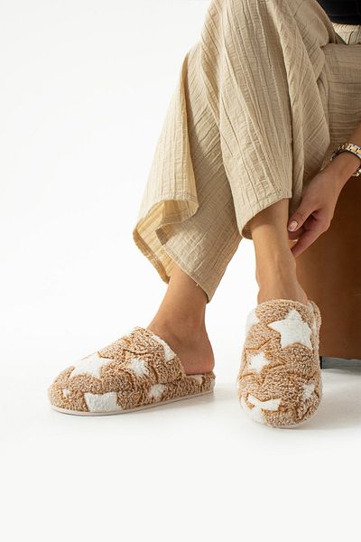 star shoes Μπεζ Starry Winter House Slippers Παντόφλες Guest