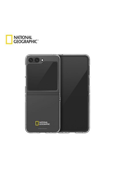 NATIONAL GEOGRAPHIC Crystal Slim Fit Case Galaxy Z Flip 5 Basic Logo - Transparent