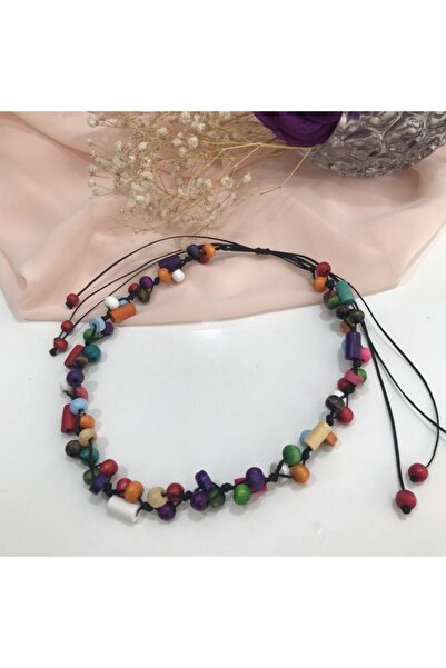 By G Tasarım Otantik Ahşap Boncuklu Kolye