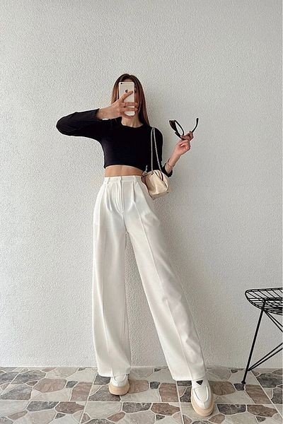 Siggn Palazzo-Hose mit hoher Taille und weitem Bein