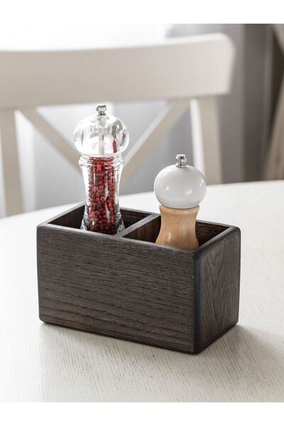 Esci Design رف توابل خشبي - صندوق ديكور خشبي - منظم مطبخ خشبي للحمام