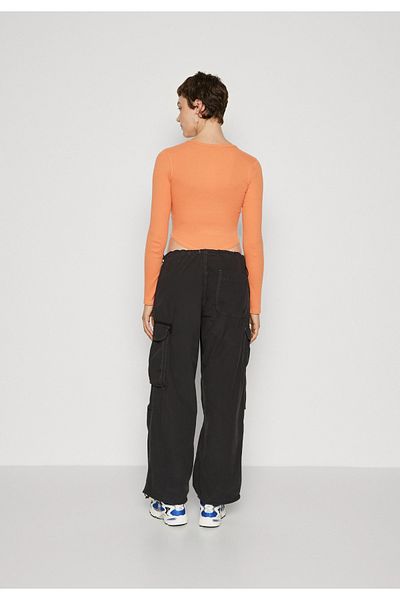september island Oversize Charcoal Gray Cargo Pants - Pocketed