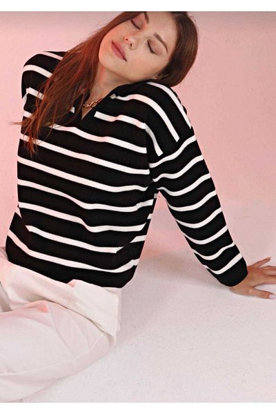 IŞILDA FASHION Îmbrăcăminte pentru damă Pulover tricotat cu model în dungi