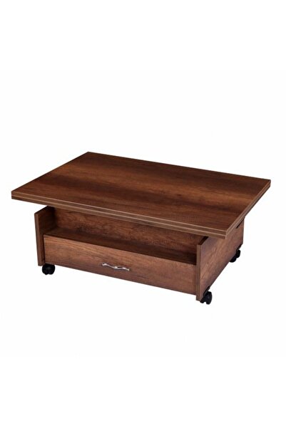 Evistro Akıllı Sihirli Laptop Sehpa Yemek Masası Sehpa 2 Çekmeceli Ceviz