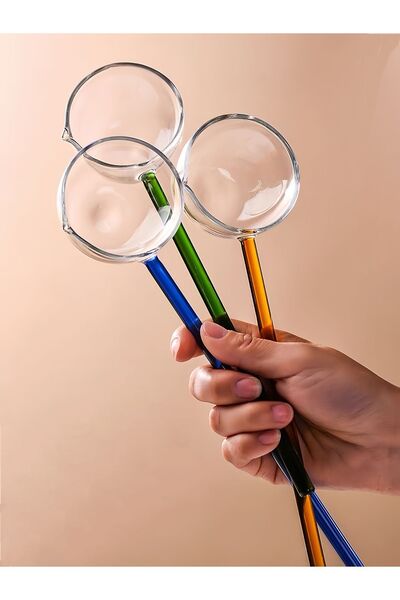 Vivien Home Cam Kepçe Lüks Isıya Dayanıklı Cam Sos ve Çorba Kepçesi Borosilikat