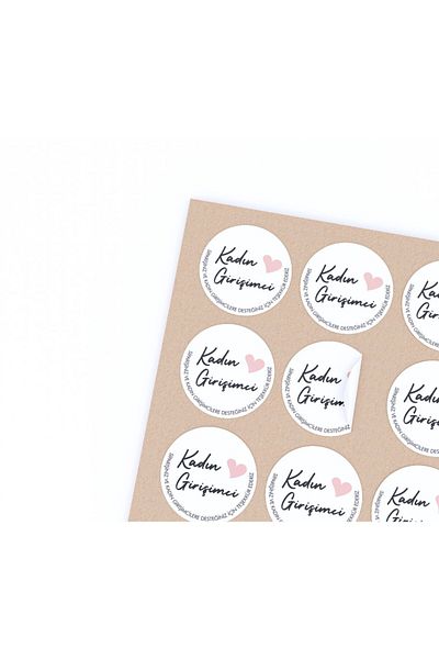anka design Coated Sticker-female Entrepreneur 3 4x4 cm 48 Pieces