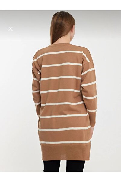 Sfg Life Moda Hijab Women's Clothing - Crew Neck, Split Skirt, Single Plate, Mercerized Front Striped