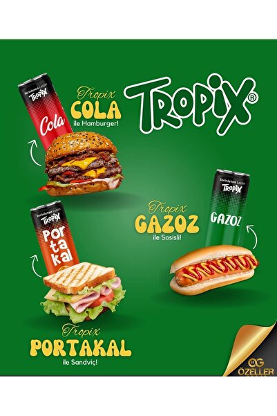 tropix Cola Aromalı Gazlı Içecek 250 ml X 24 Adet