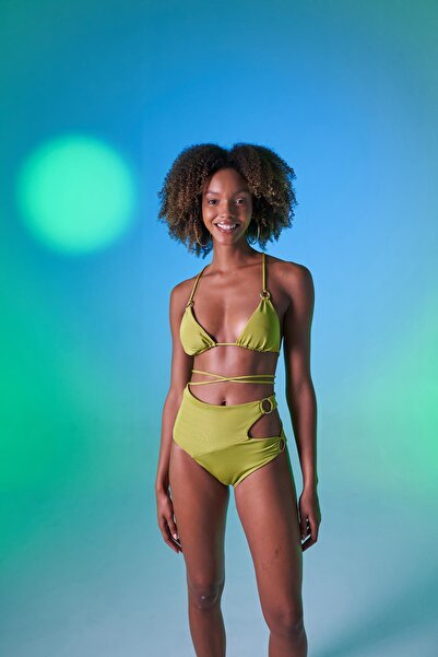 HOLLY LOLLY Πράσινο πάτο μπικίνι Delphi - Ψηλόμεσο και με λεπτομέρεια αξεσουάρ