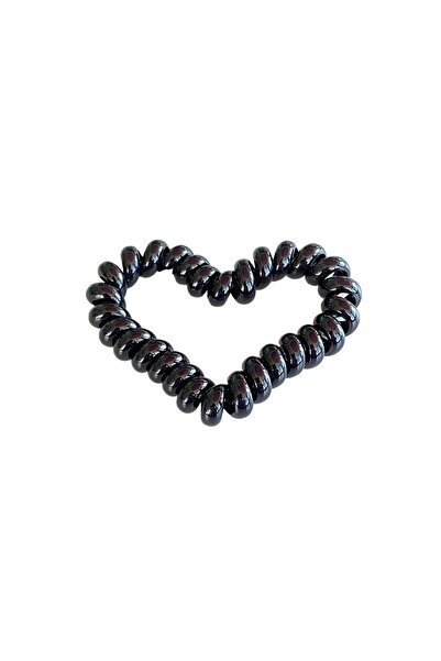 PRVT Black Spiral Pasta with Heart Figure - Rubber Buckle