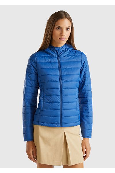 United Colors of Benetton Midnight Blue Recycled Polyester Women's Pufa Coat - Padded