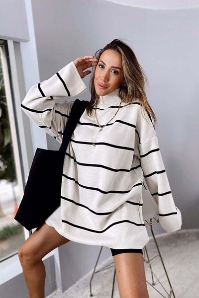 IŞILDA FASHION Pulover de damă cu guler supradimensionat