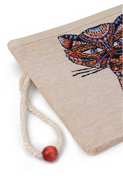 Bursa İpek Cat Patterned Tapestry Wallet